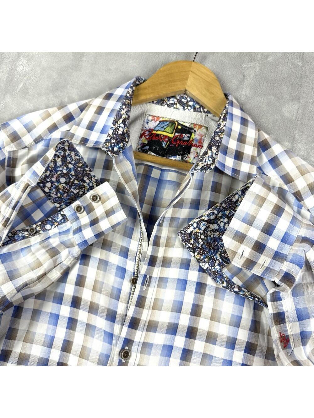 Robert Graham Classic Fit Plaid Button Shirt Mens Medium Luxury business casual